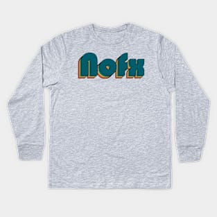 Nofx // Nofx Retro Rainbow Typography Style // 70s Kids Long Sleeve T-Shirt